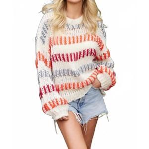 NEW BEESON RIVER stripe sweater top in cream